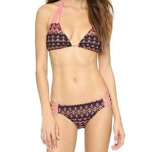 Red Carter Griffin Metallic strappy bikini